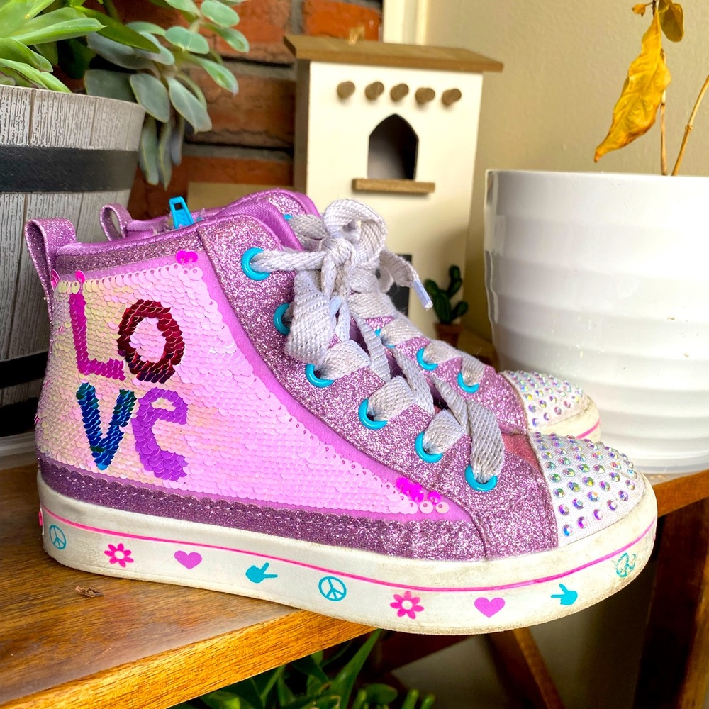 Skechers Flip Kicks Twi-Lites 2.0 High Top Sneakers Size 13